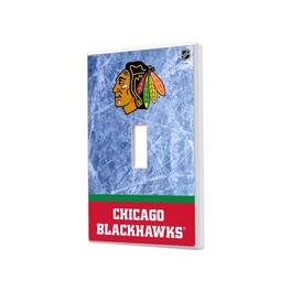 Keyscaper - Chicago Blackhawks Wordmark Single Toggle Lightswitch Plate - Multicolor
