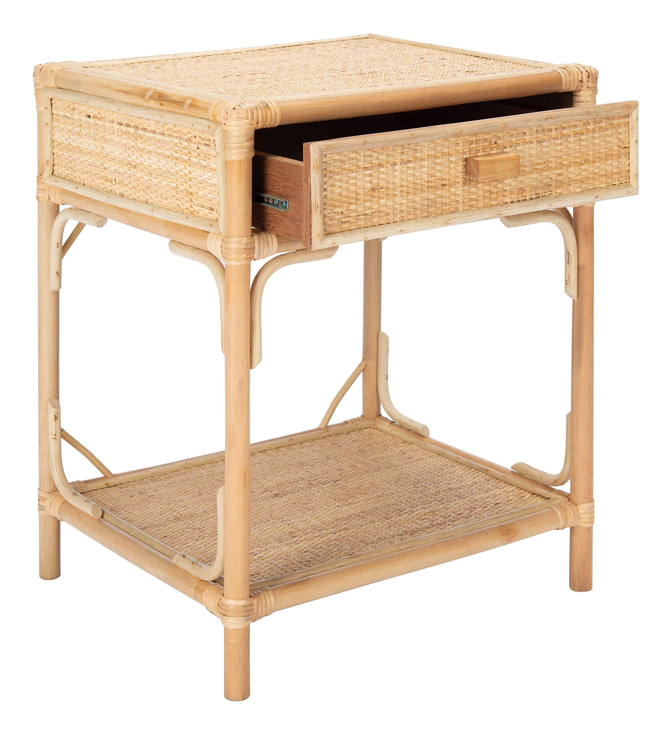 Alt View 3. VEGA AUTOMOTIVE - Home Collection Roya Rattan 1-drawer 1-shelf Nightstand - Natural.