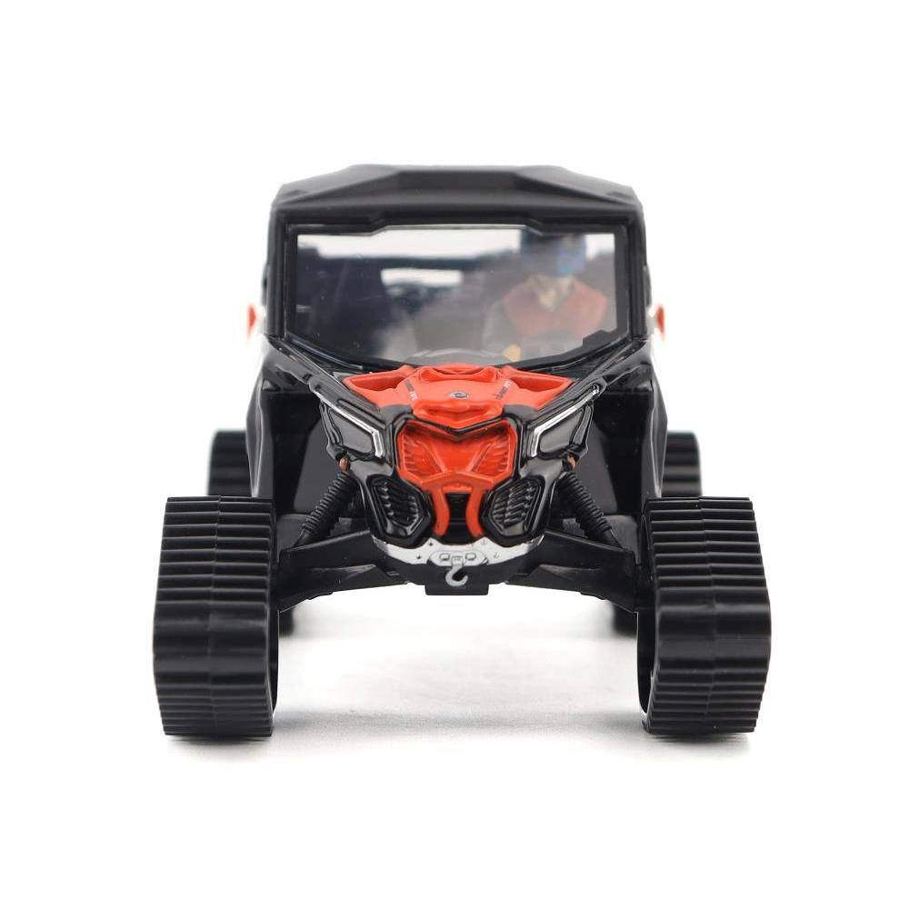 Alt View 1. BRP Models - Can-Am Maverick X3 X RS Turbo RR Winter Version Chalk Gray & Magma Red 1/32 Diecast Model with Driver by BRP - Gray and Red.