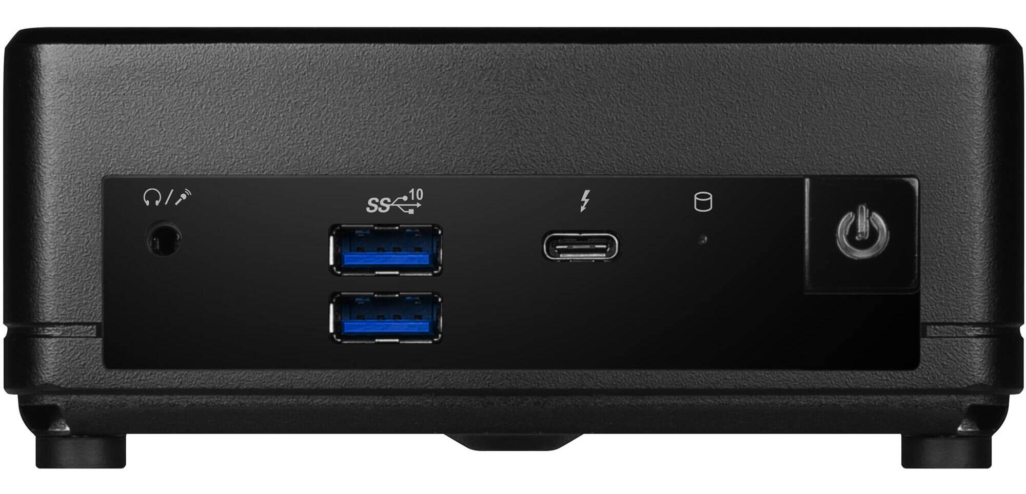 Alt View 3. MSI - MSI Cubi 5 Mini Desktop (Intel i7-1255U, 32GB DDR4, 2TB PCIe SSD, Intel Iris Xe, Thunderbolt 4, WiFi 6E, Win 11 Pro) - Black.
