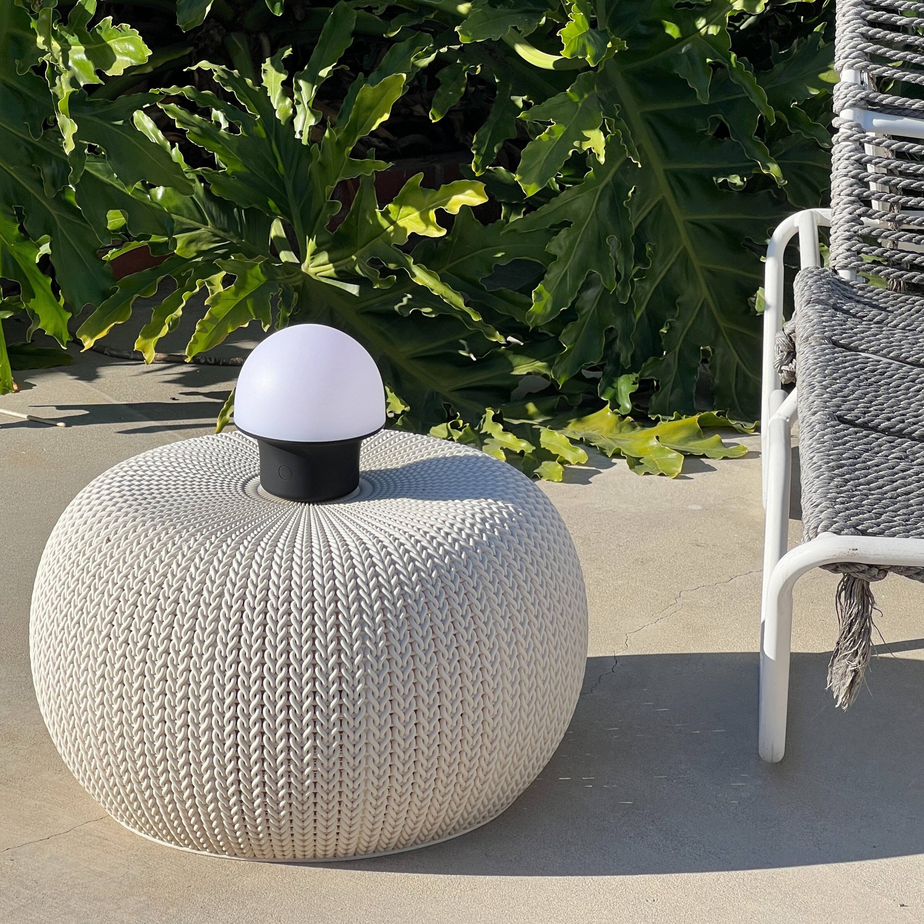 Alt View 2. Brightech - Portobello LED Modern Industrial Round Dome Dimmable Cordless Portable Indoor Outdoor Rechargeable Camping Desk Lamp - Classic Matte Black.