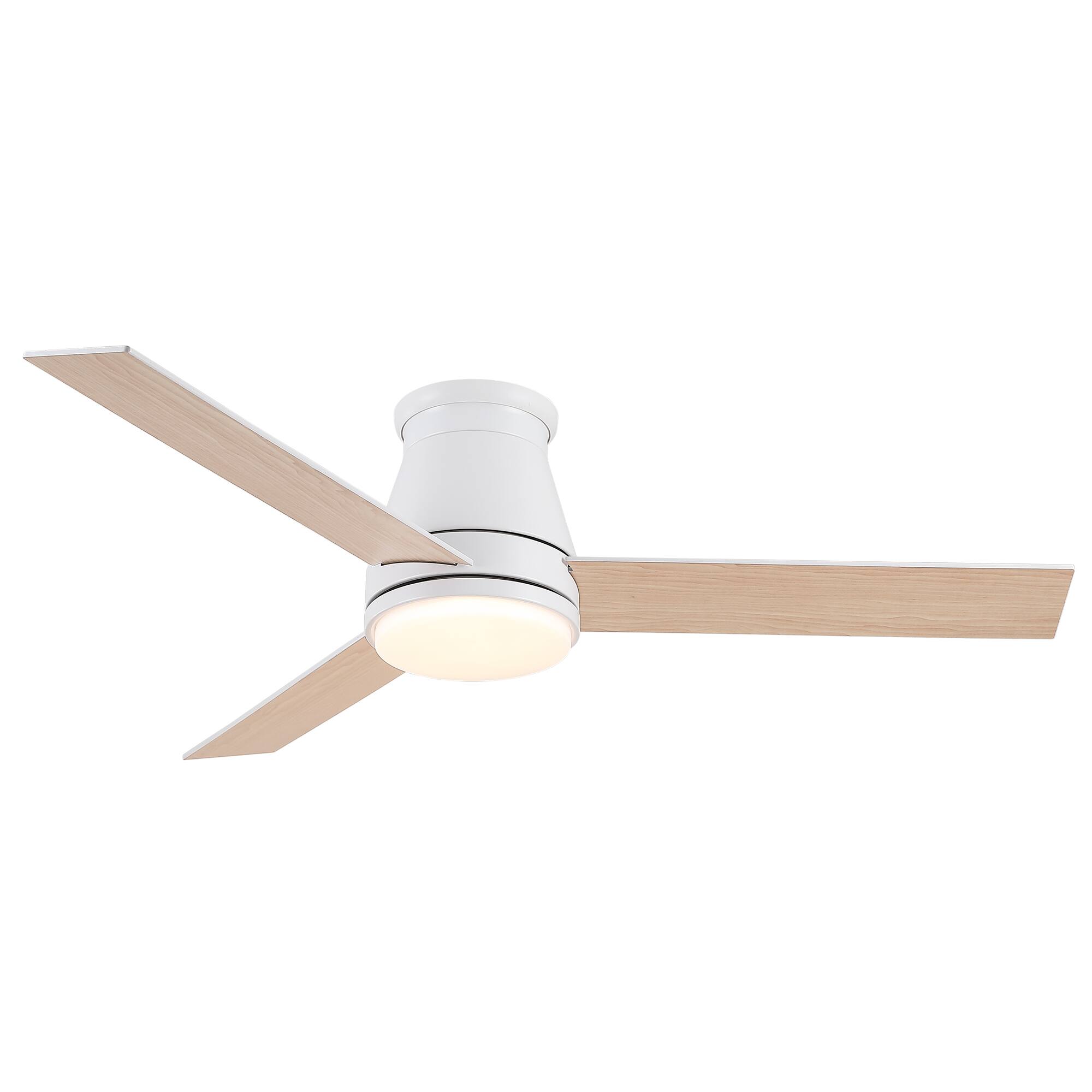 Alt View 5. Sofucor - 48'' Ceiling Fans with Integrated LED Lights and Remote Noiseless Reversible DC for Farmhouse Patio Living Room Bedroom - White.