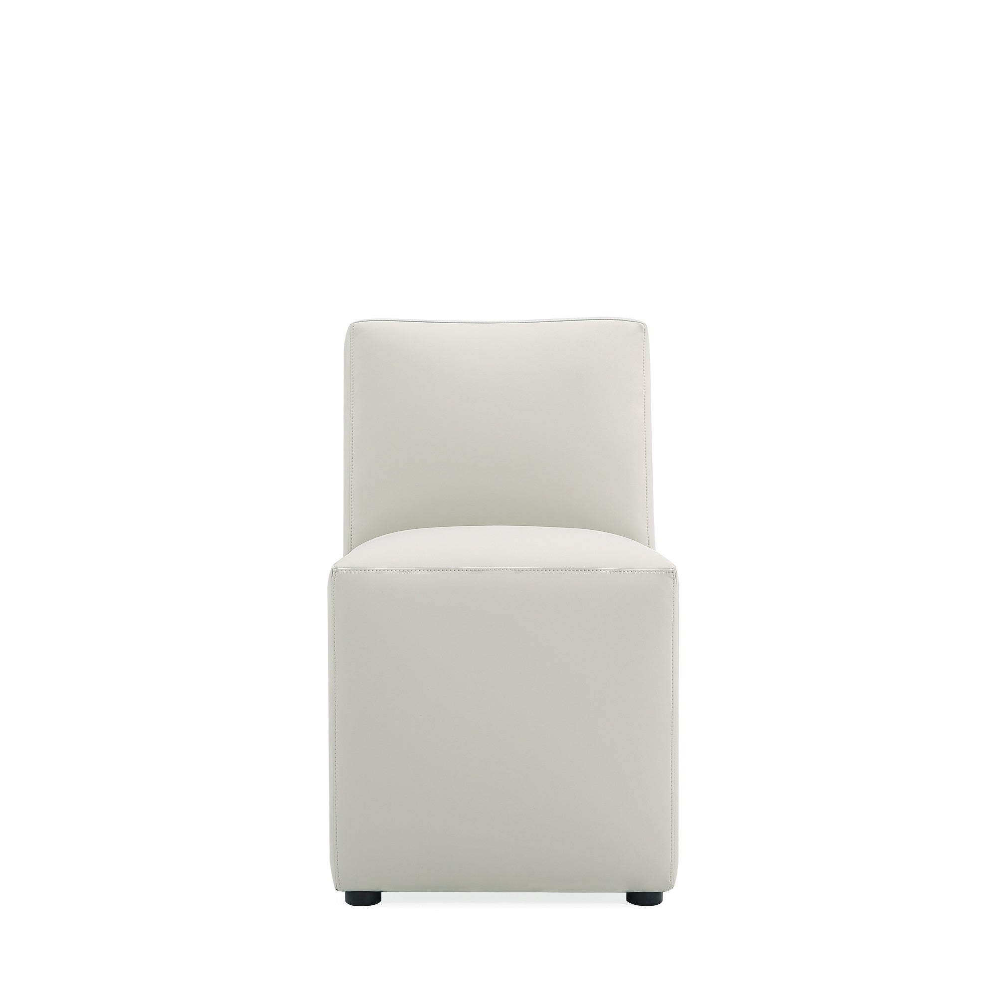 Manhattan Comfort - Anna Square Modern Vegan Leather Dining Chair - Stone Gray