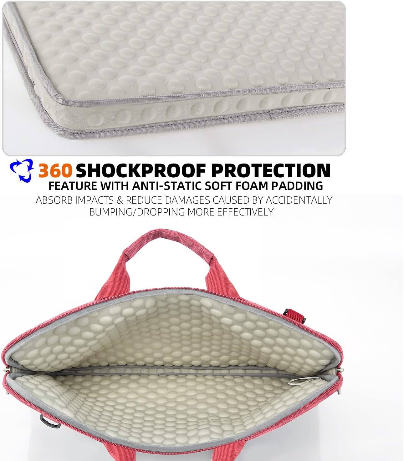 360 SHOCKPROOF PROTECTION FEATURE WITH ANTI-STATIC SOFT FOAM PADDING  
ABSORB IMPACTS & REDUCE DAMAGES CAUSED BY ACCIDENTALLY BUMPING/DROPPING MORE EFFECTIVELY