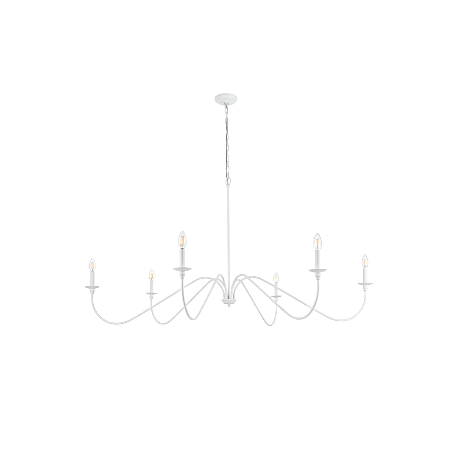 Alt View 3. Living District - Rohan 60 inch chandelier in White - White.