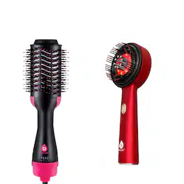 Pursonic - Ultimate Hair Rejuvenation & Styling Bundle – 3-in-1 LED Scalp Therapy Brush + One Step Volumizing Hair Dryer