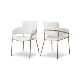 Meridian Furniture - Yara Cream Vegan Leather Dining Chair, Set of 2 - Beige