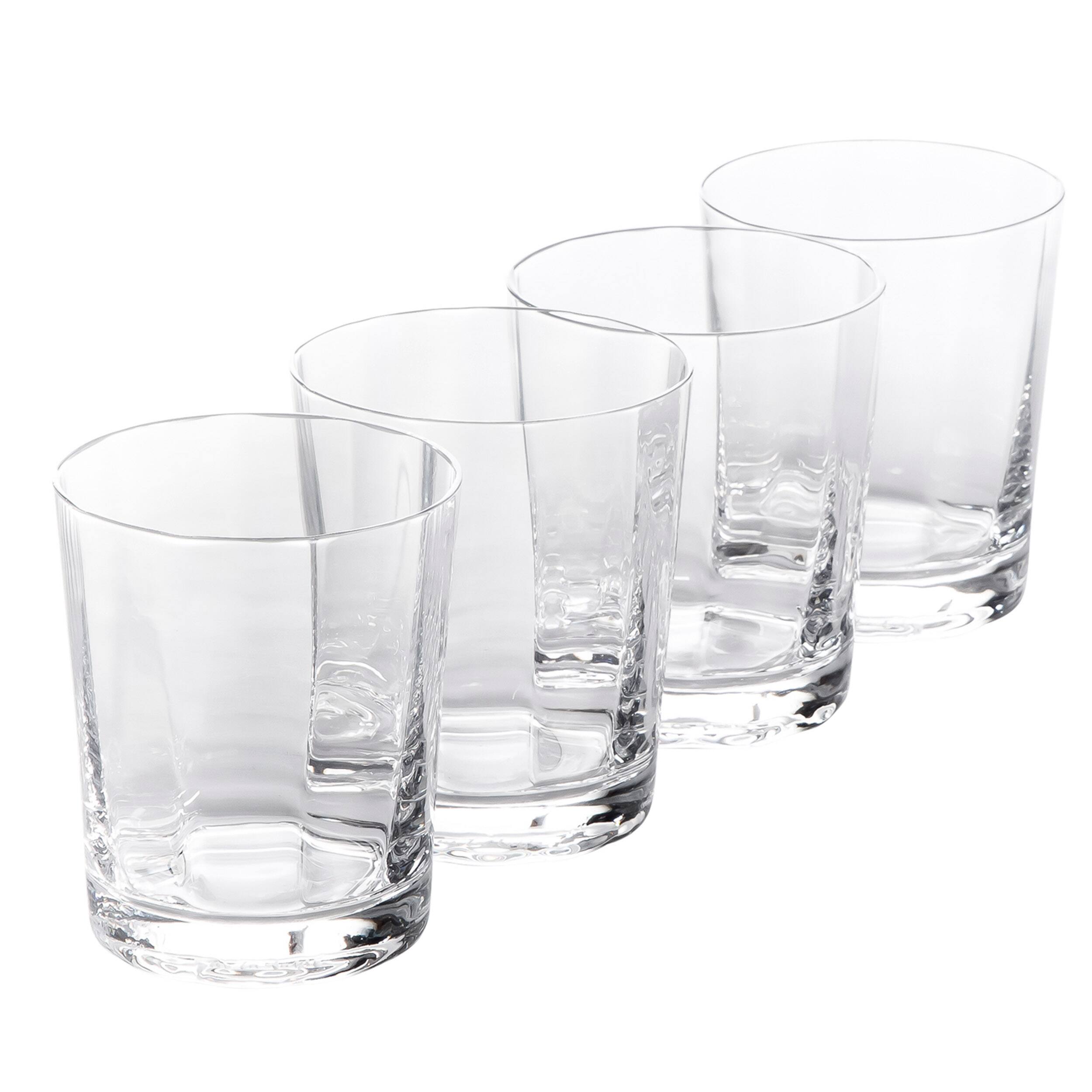 Front. Sur La Table - Sur La Table Cambron 4 Piece 10oz Optic Double Old Fashioned Handmade Glass Drinkware Set - Clear.
