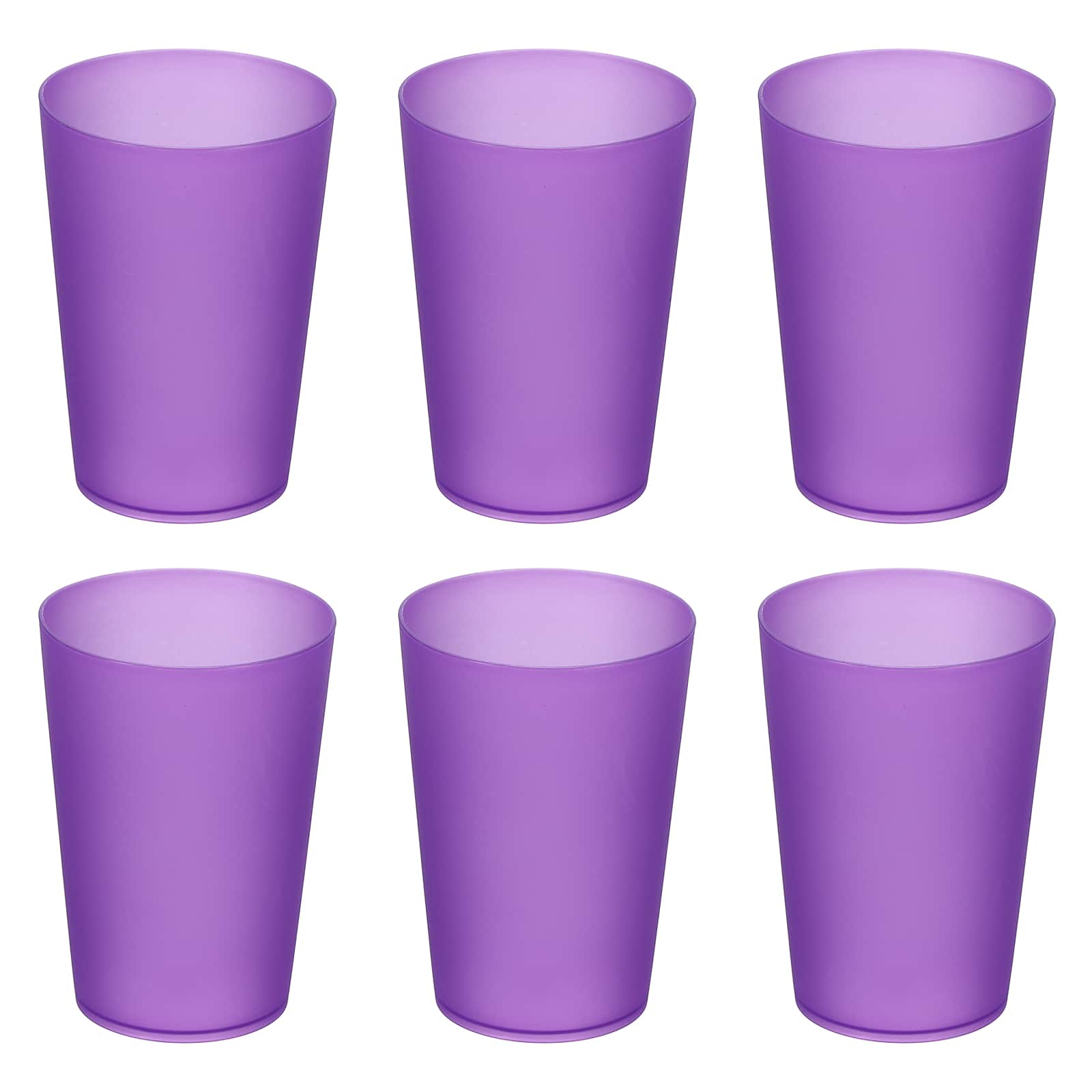 Unique Bargains - 6pcs Plastic Tumblers, 11.8oz Reusable Unbreakable Water Tumblers for Home Office Outdoors Water Coffee Milk Juice Tea - Clear Purple price history on PriceWatchPro