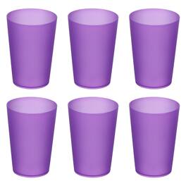 Unique Bargains - 6pcs Plastic Tumblers, 11.8oz Reusable Unbreakable Water Tumblers for Home Office Outdoors Water Coffee Milk Juice Tea - Clear Purple