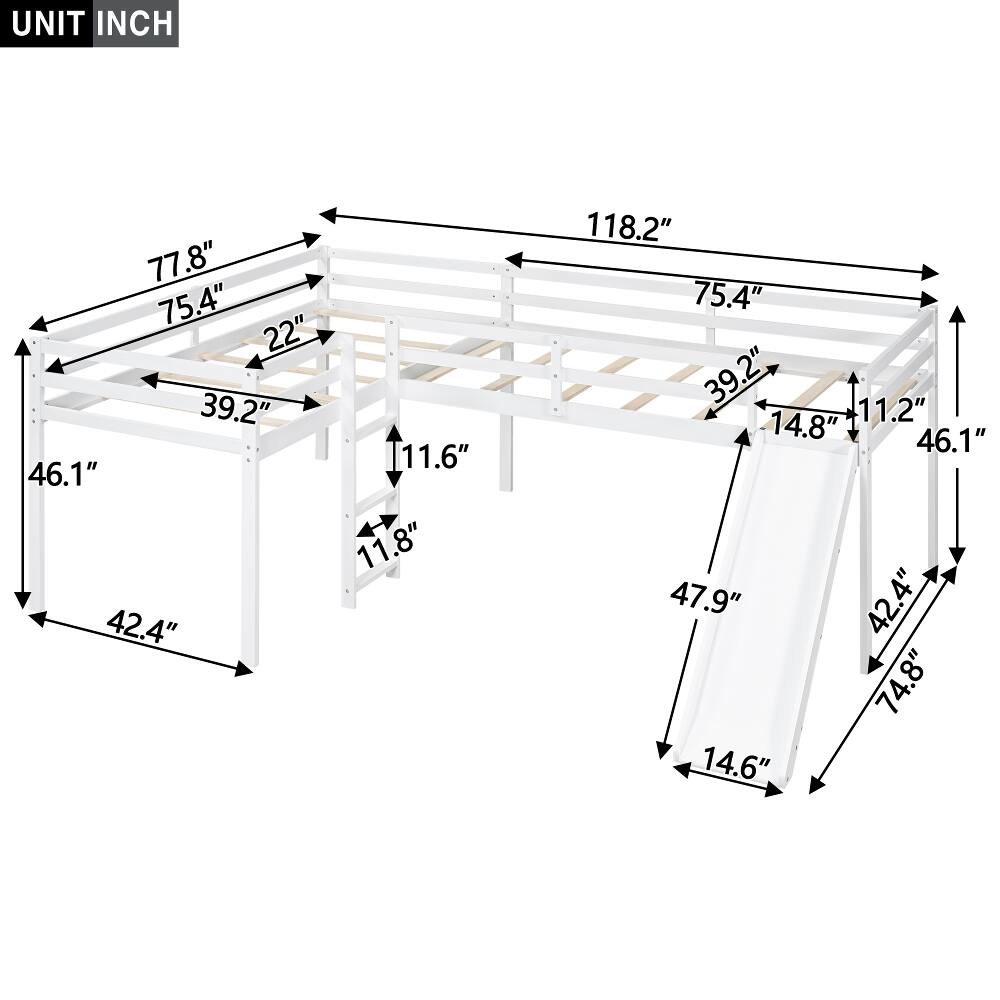 UNIT INCH

77.8"  
75.4"  
22"  
39.2"  
46.1"  
42.4"  
11.6"  
11.8"  
118.2"  
75.4"  
39.2"  
11.2"  
14.8"  
46.1"  
47.9"  
42.4"  
74.8"  
14.6"