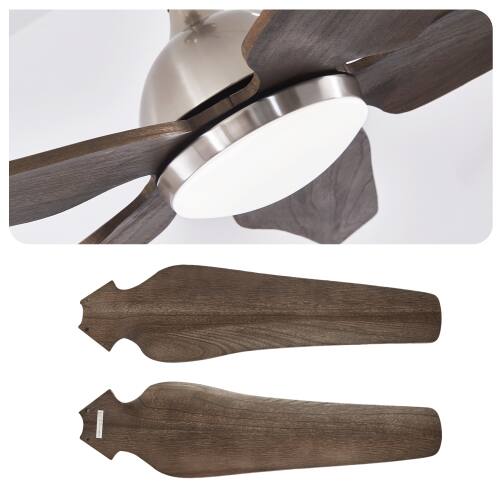 Alt View 7. LUCKY ONE - 52" Ceiling Fan with Light Remote 6-Speed Quiet DC Motor Reversible - Nickel.