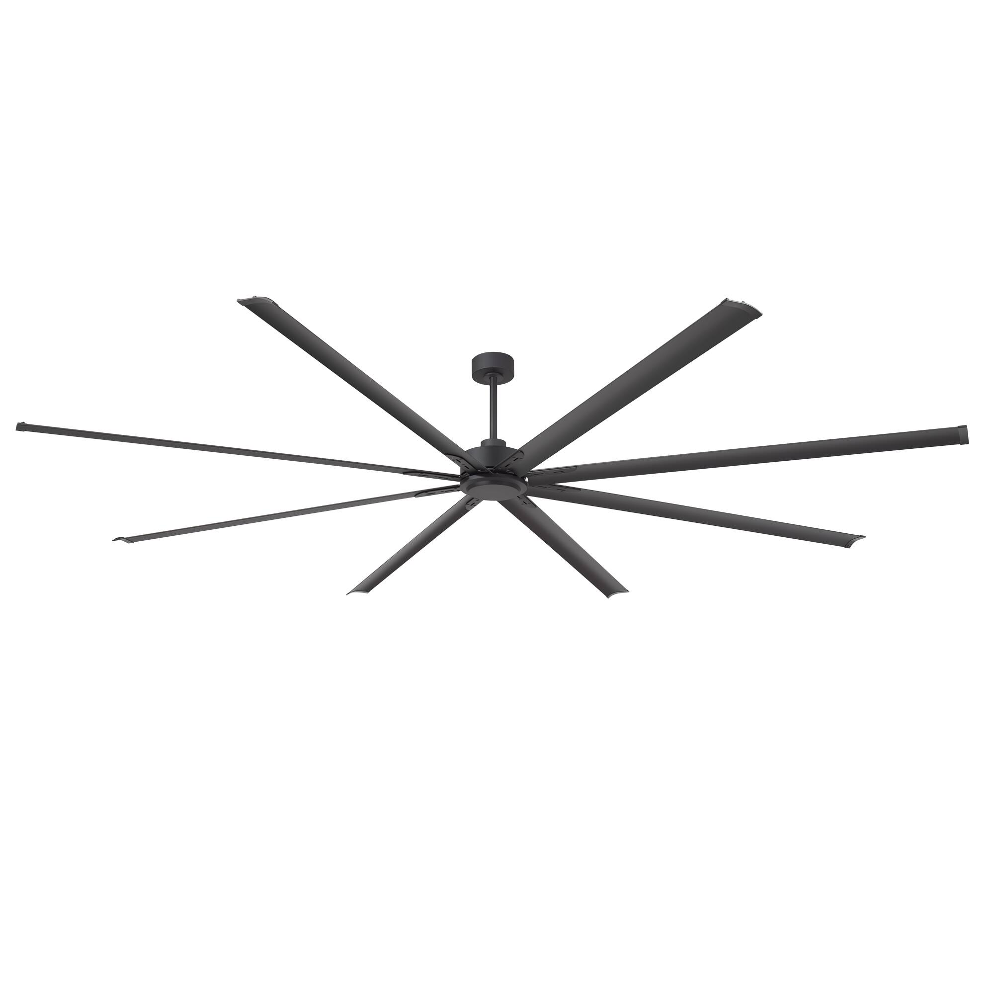 Alt View 10. Breezary - 120/144 Inch 12ft HVLS Industrial Ceiling Fan, DC Motor,  Aluminum Blades, Downrod Mount, High Airflow, Commercial Grade - 120-inch Black (8-Blade).