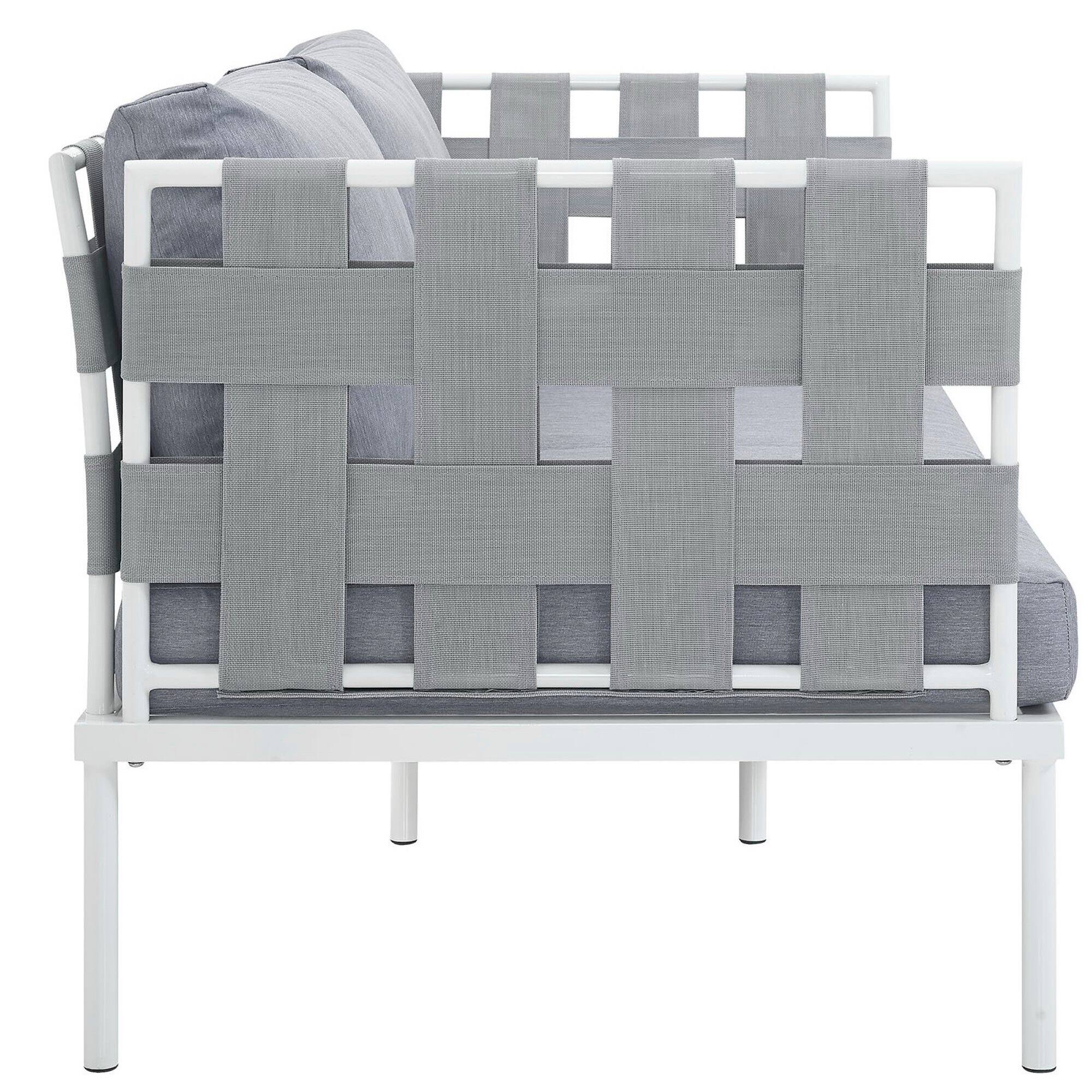 Left. Modway - Harmony Outdoor Patio Aluminum Loveseat by Modway - White Gray.