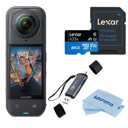 Bundle - Insta360 - X5 8K 360 Action Camera, with 64GB Memory Card, Card Reader