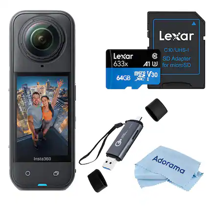 Lexar C10/UHS-I Lexar SD Adapter 633x A1 U for microSD micro SD V30 64GB XC I
Insta360
Adorama