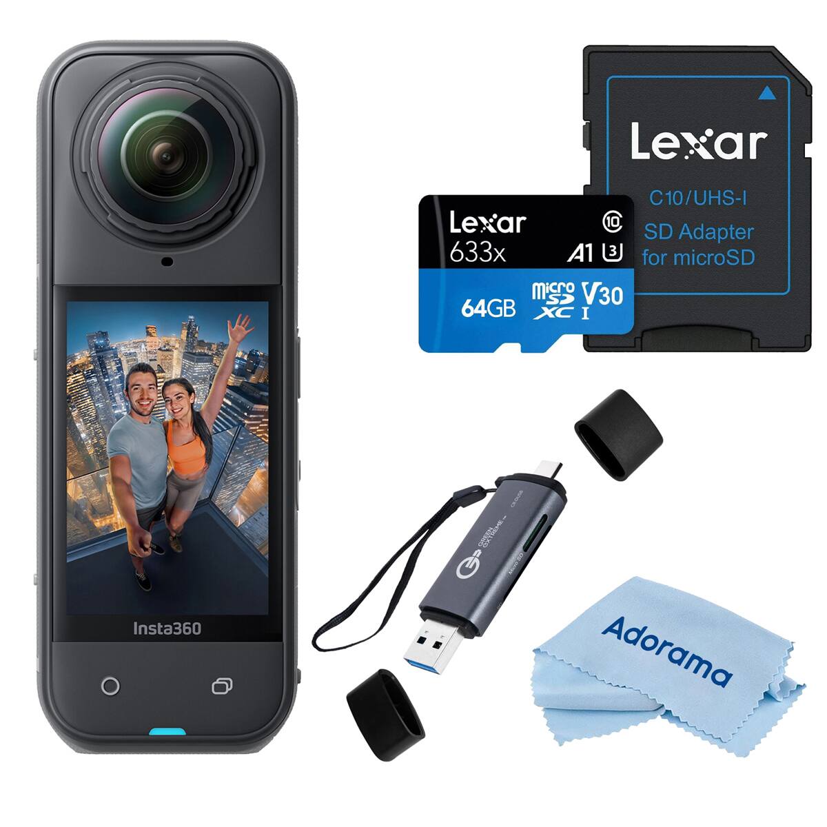 Lexar C10/UHS-I Lexar SD Adapter 633x A1 U for microSD micro SD V30 64GB XC I

Insta360

Adorama