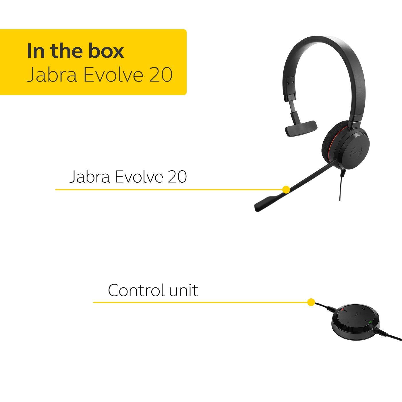 In the box  
Jabra Evolve 20  
Jabra Evolve 20  
Control unit
