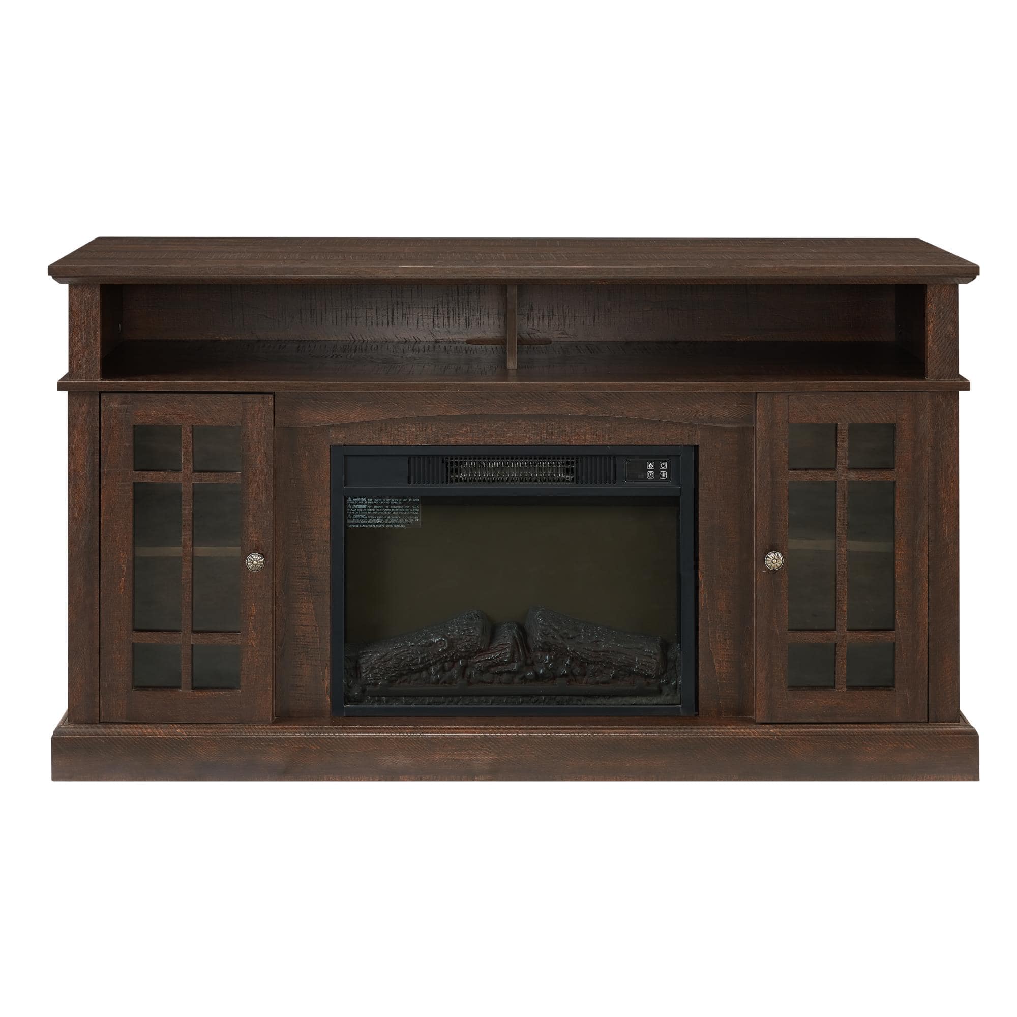Boyel Living - Classic TV Media Stand Modern Entertainment Console with 23" Fireplace Insert for TV Up to 65" - Espresso
