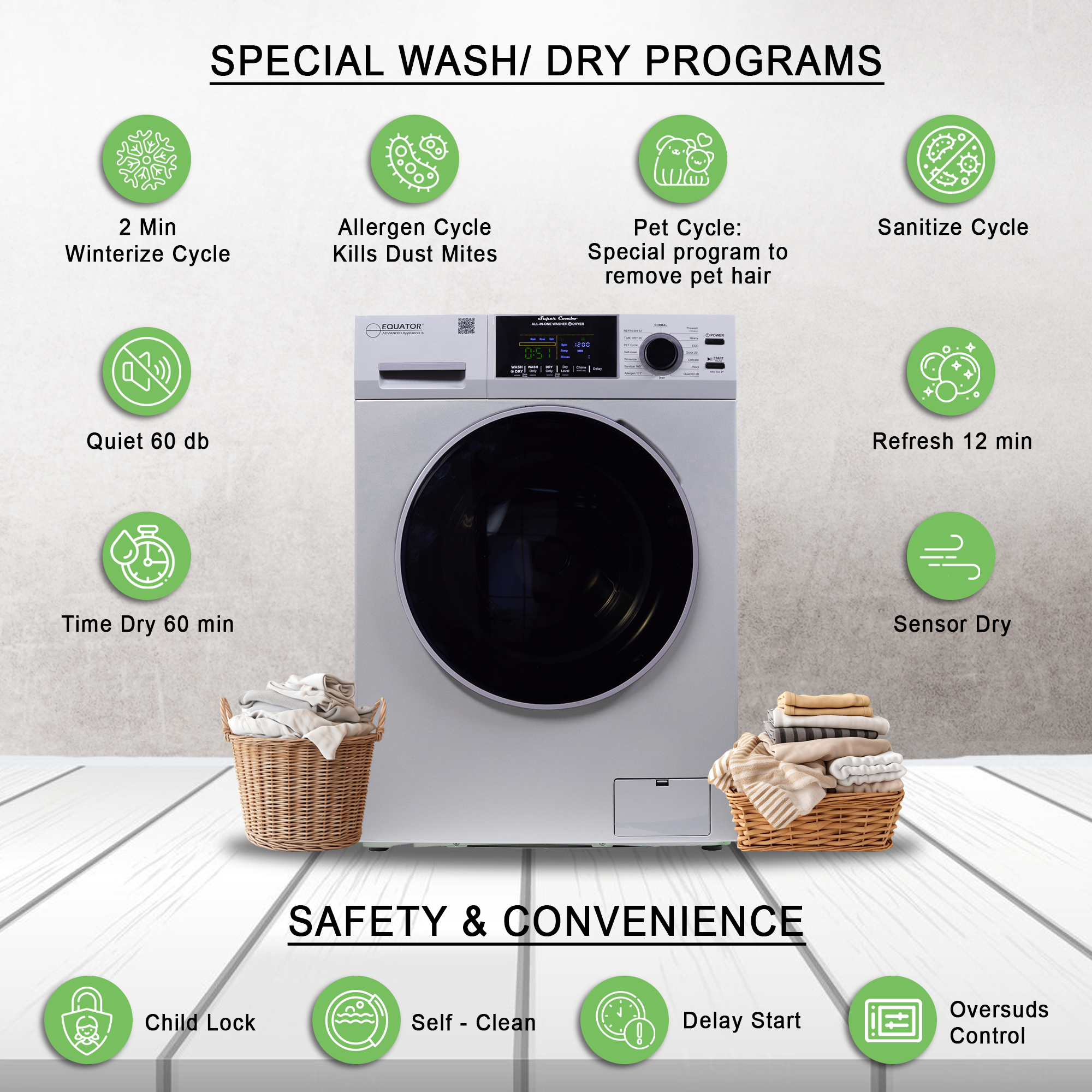 Equator All in one Washer Dryer Ventless FULLY BUILTIN 0