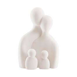 Refined Abode Design - Hans Cream Abstract Nesting Three Piece Family Of Decorative Accent Matte Ceramic Sculpture Figure Set - Default