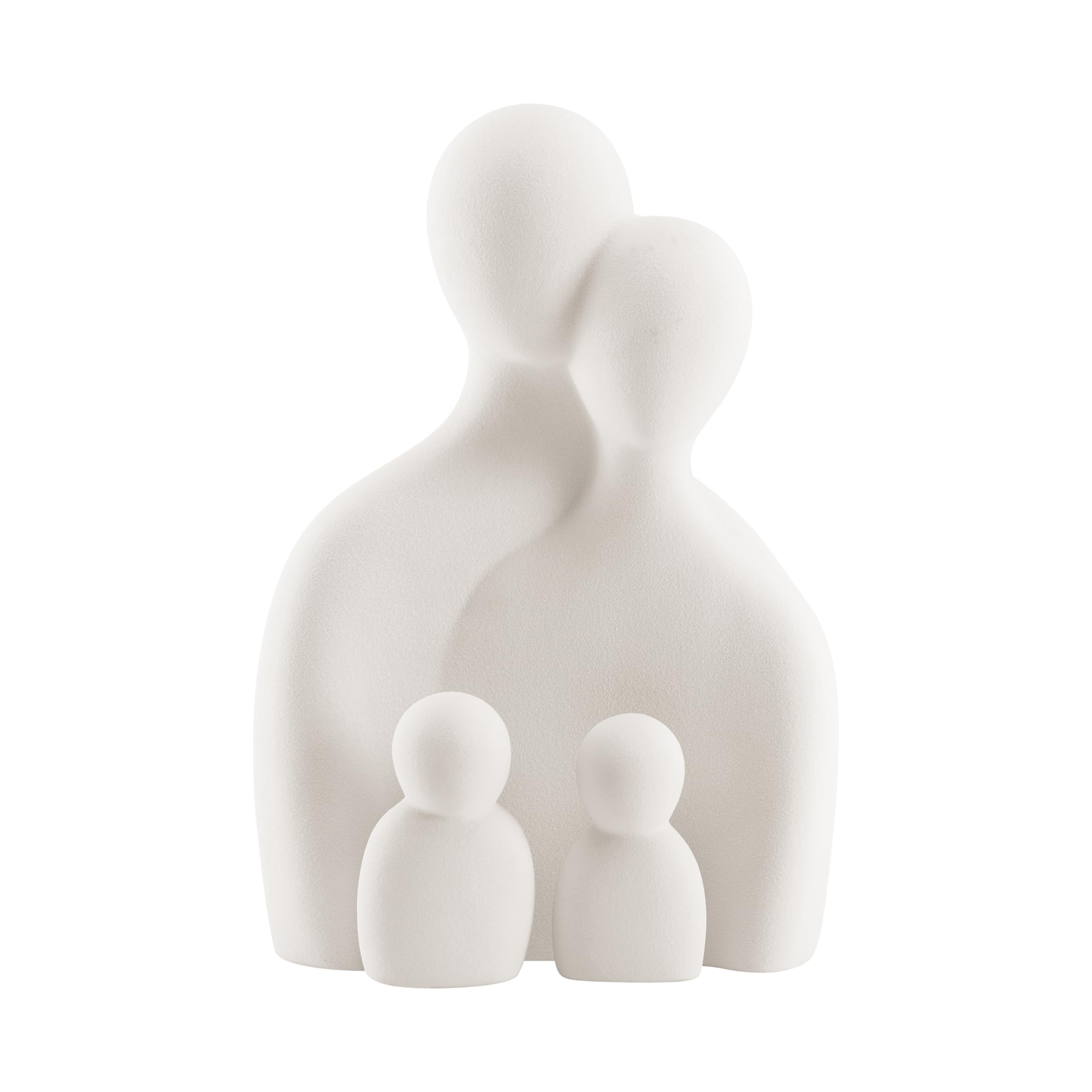 Front. Refined Abode Design - Hans Cream Abstract Nesting Three Piece Family Of Decorative Accent Matte Ceramic Sculpture Figure Set - Default.