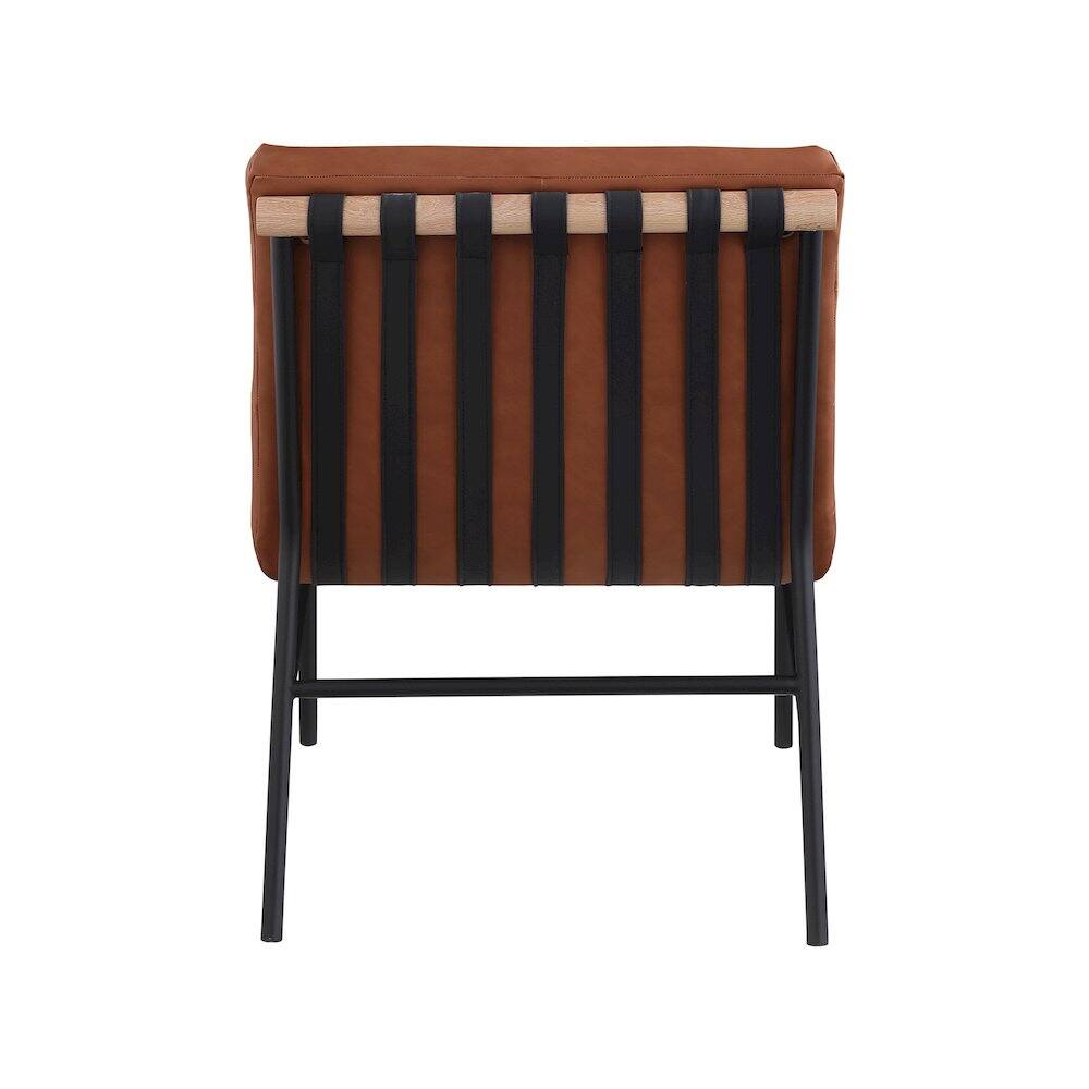 Alt View 1. Meridian Furniture - Burke Cognac Vegan Leather Accent Chair - Brown.