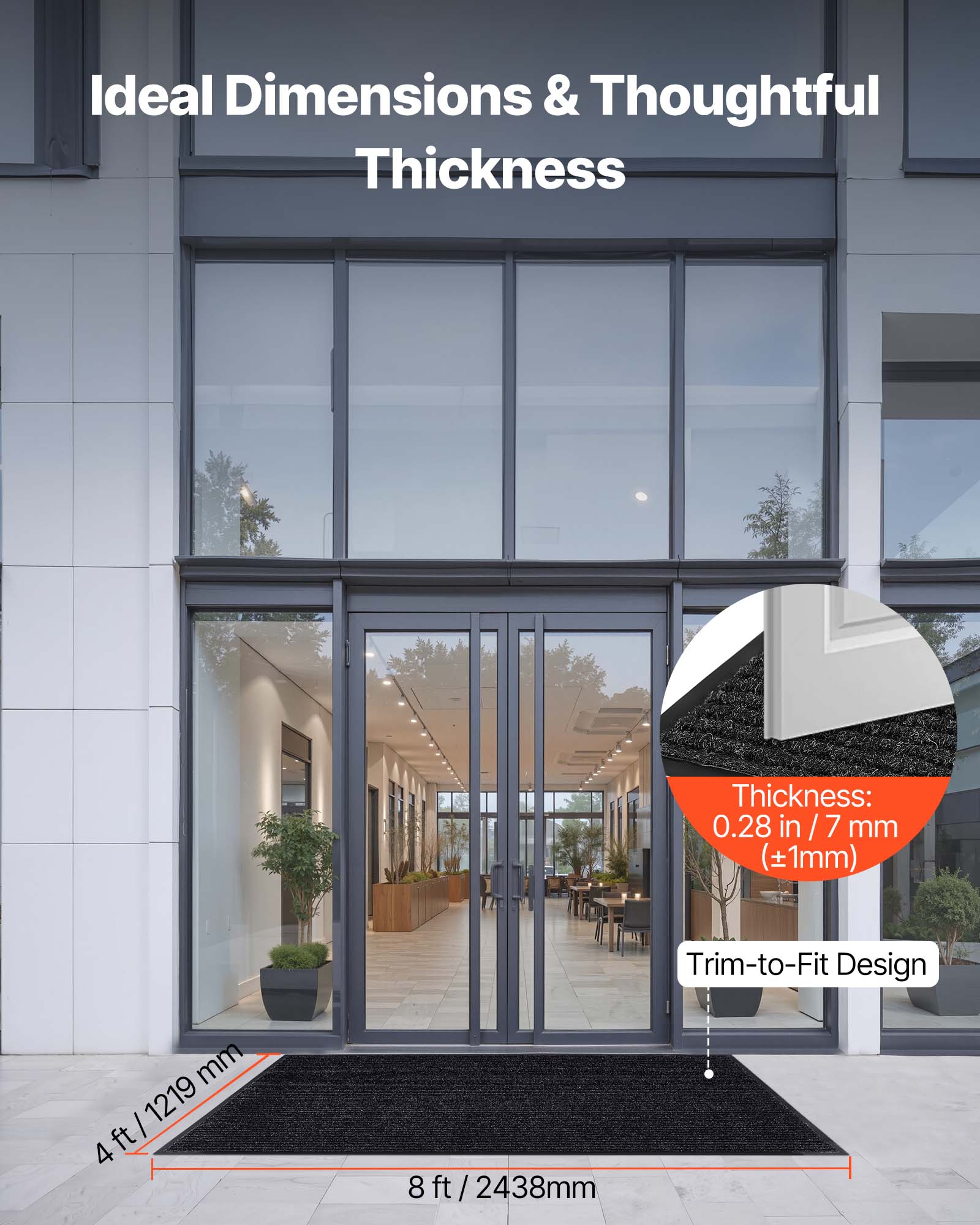 Ideal Dimensions & Thoughtful Thickness

Thickness: 0.28 in / 7 mm (±1mm)

Trim-to-Fit Design

4 ft / 1219 mm

8 ft / 2438 mm