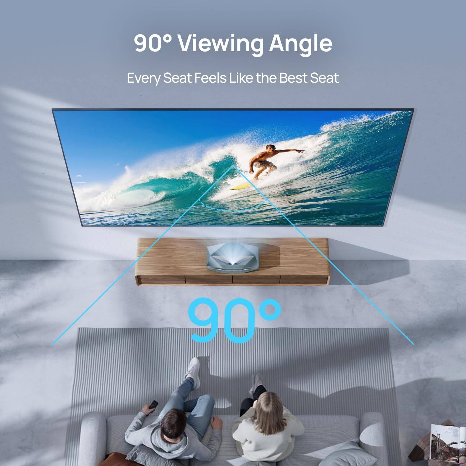 90° Viewing Angle  
Every Seat Feels Like the Best Seat