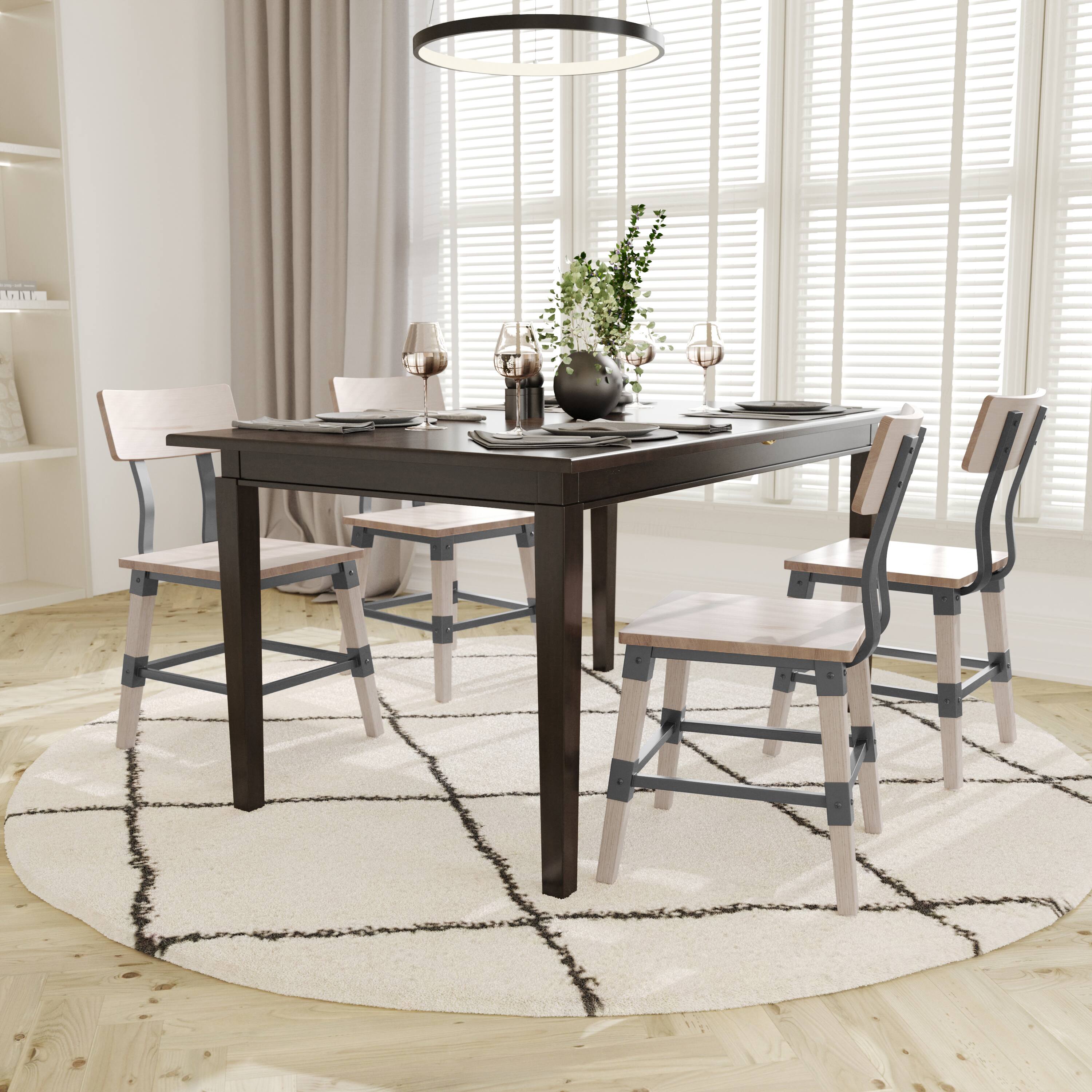Alt View 2. Emma + Oliver - 4 Pack Commercial Grade Rustic Antique Industrial Style Wood Dining Chair - Antique White.