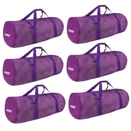 GSE Games & Sports Expert - Large Mesh Sports Equipment Duffel Bag, Scuba Bag with Zipper for Diving Equipment,Gym Gear(,6 Pack) - purple
