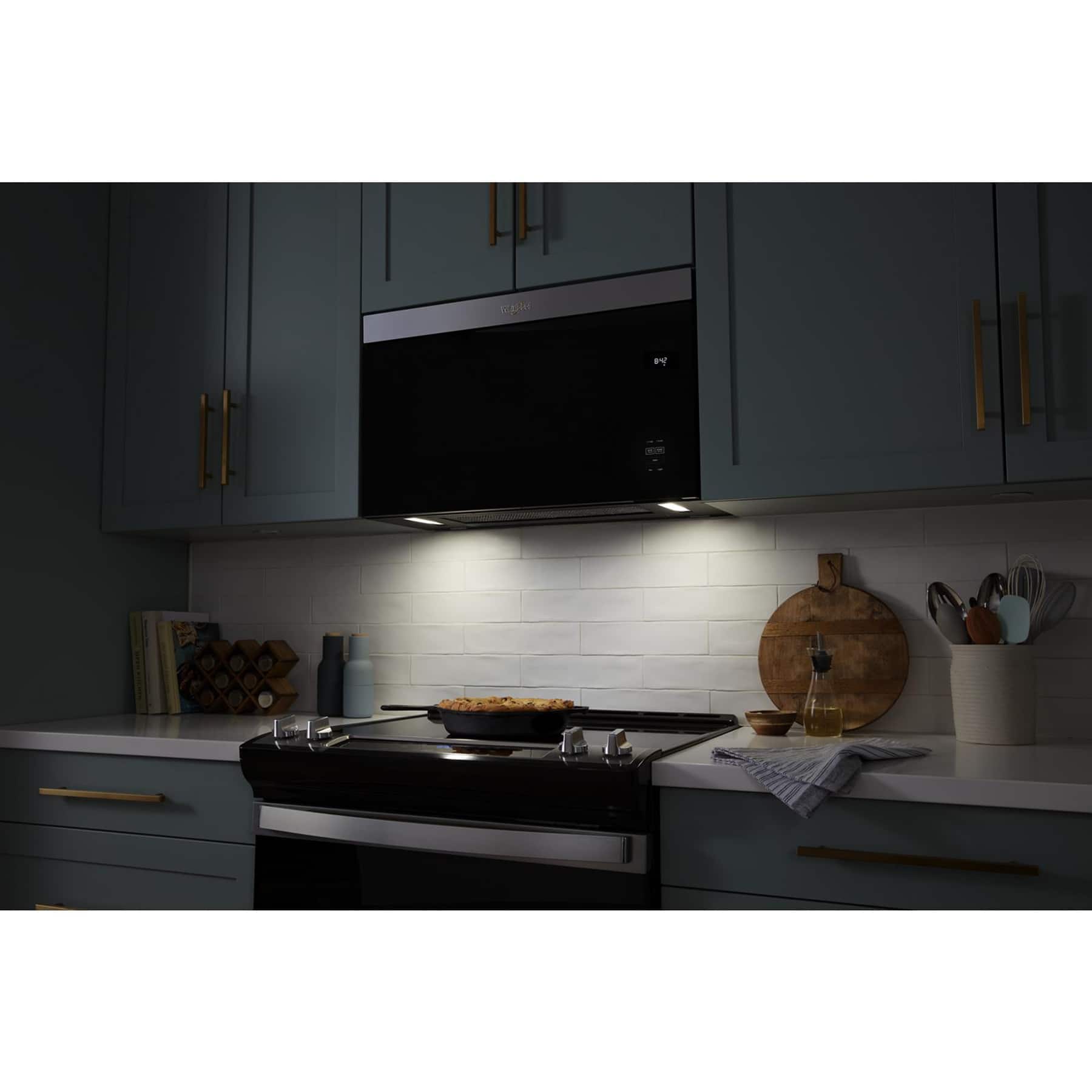 Alt View 26. Whirlpool - 1.1 Cu. Ft. Over-the-Range Microwave with Flush Built-in Design - Stainless Steel.