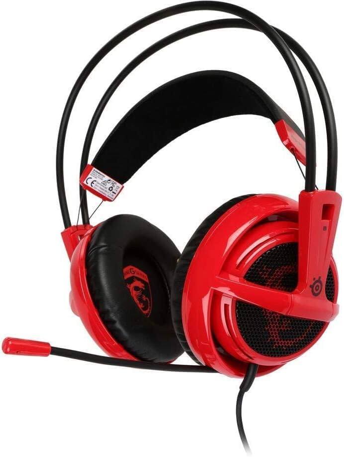 Left. MSI - MSI Siberia 200 Gaming Headset - Black-Red - Black-Red.