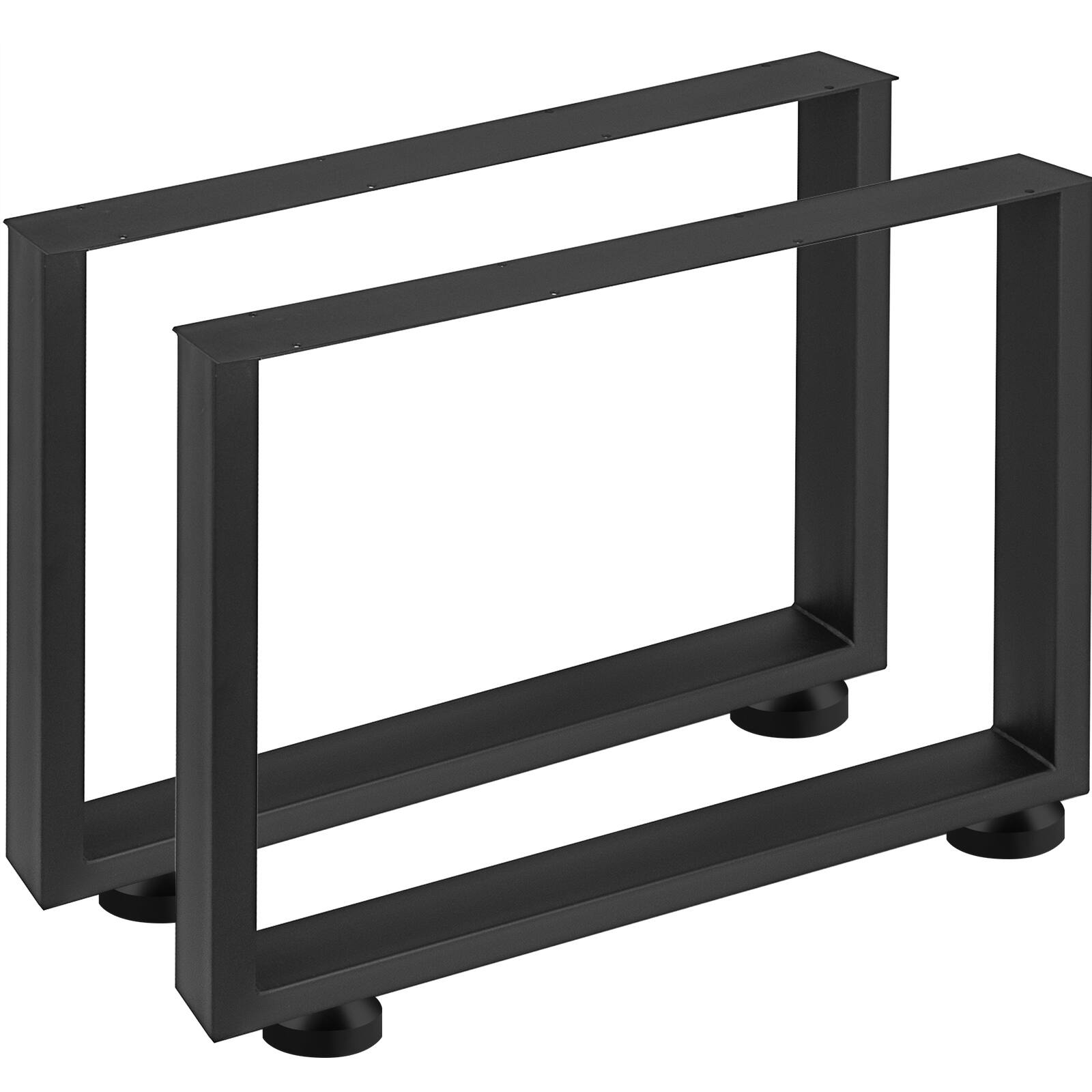 Angle. VEVOR - Set of 2 Steel Table Legs, 28''Height 24''Wide Dining Table Legs, Heavy Duty 3.1" Square Box Section - Black.