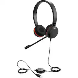 Jabra - Evolve 30 II Headset - Stereo - Mini-phone (3.5mm), USB - Wired - 32 Ohm - 150 Hz to 7 kHz - Over-the-head - Black