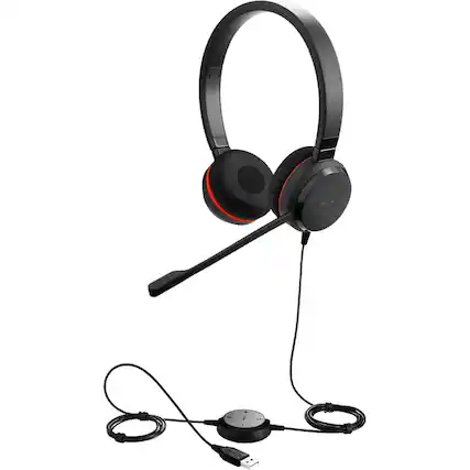 Front. Jabra - Jabra Evolve 30 II Headset - Stereo - Mini-phone (3.5mm), USB - Wired - 32 Ohm - 150 Hz to 7 kHz - Over-the-head - Black.