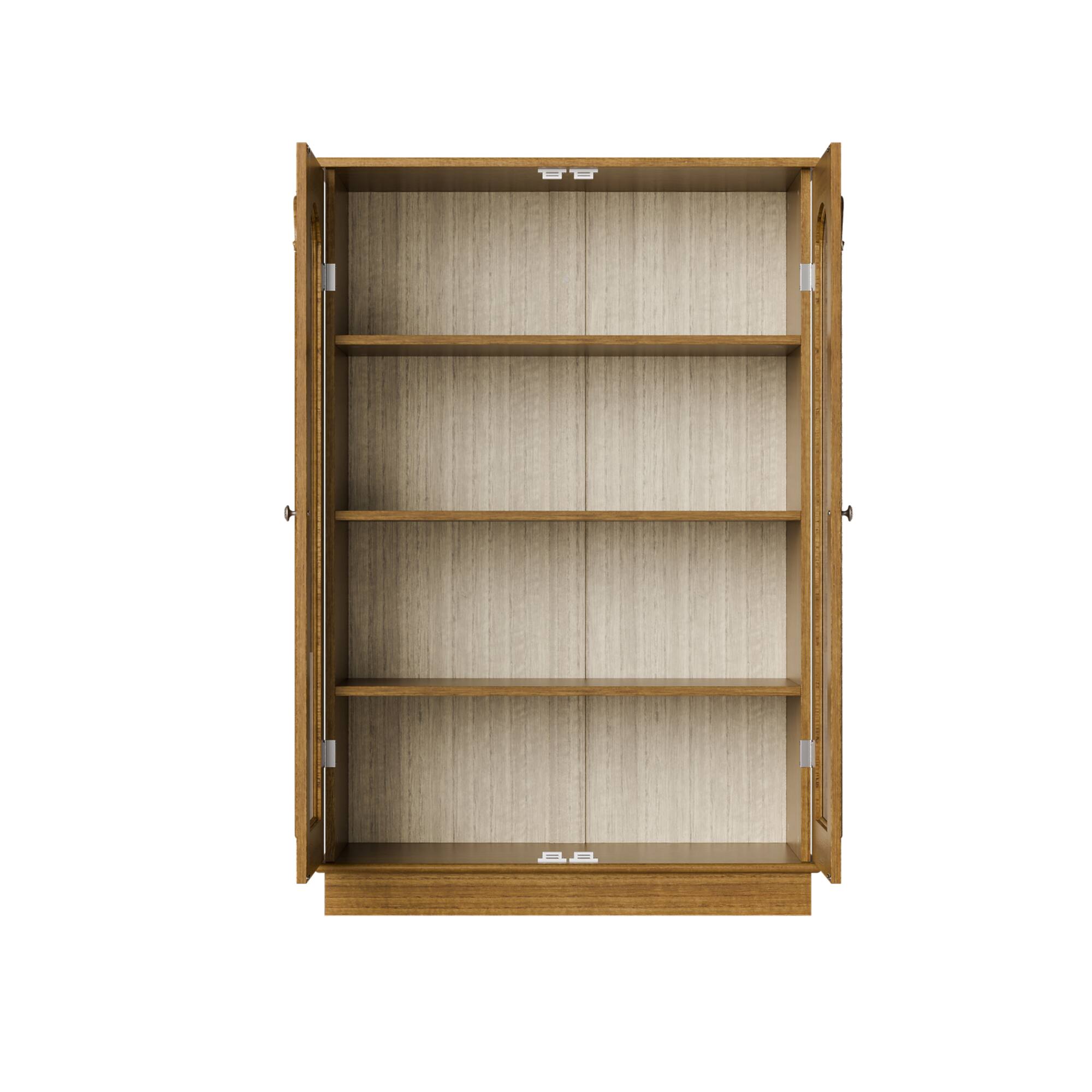 Angle. Famapy - Famapy French Country Glass Display Cabinet: Rustic - Chic Dishware Storage + Showcase - Wooden.