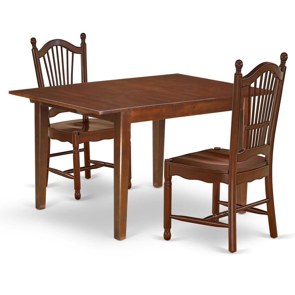 Back. East West Furniture - Dining Room Set Mahogany - Brown.