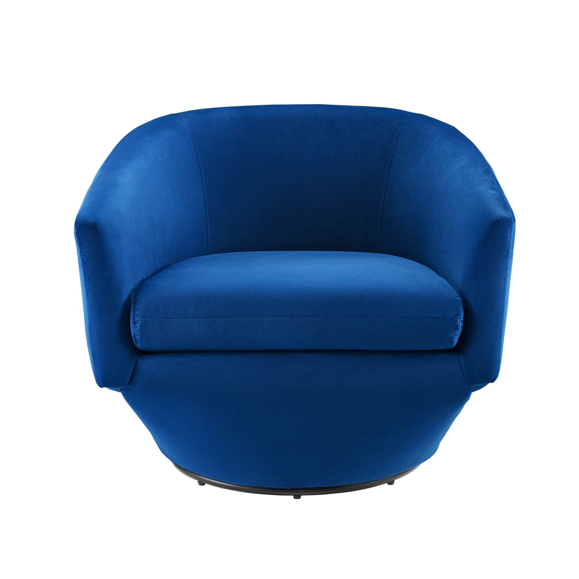 Alt View 4. Modway - Series Performance Velvet Fabric Swivel Chair by Modway - Navy.