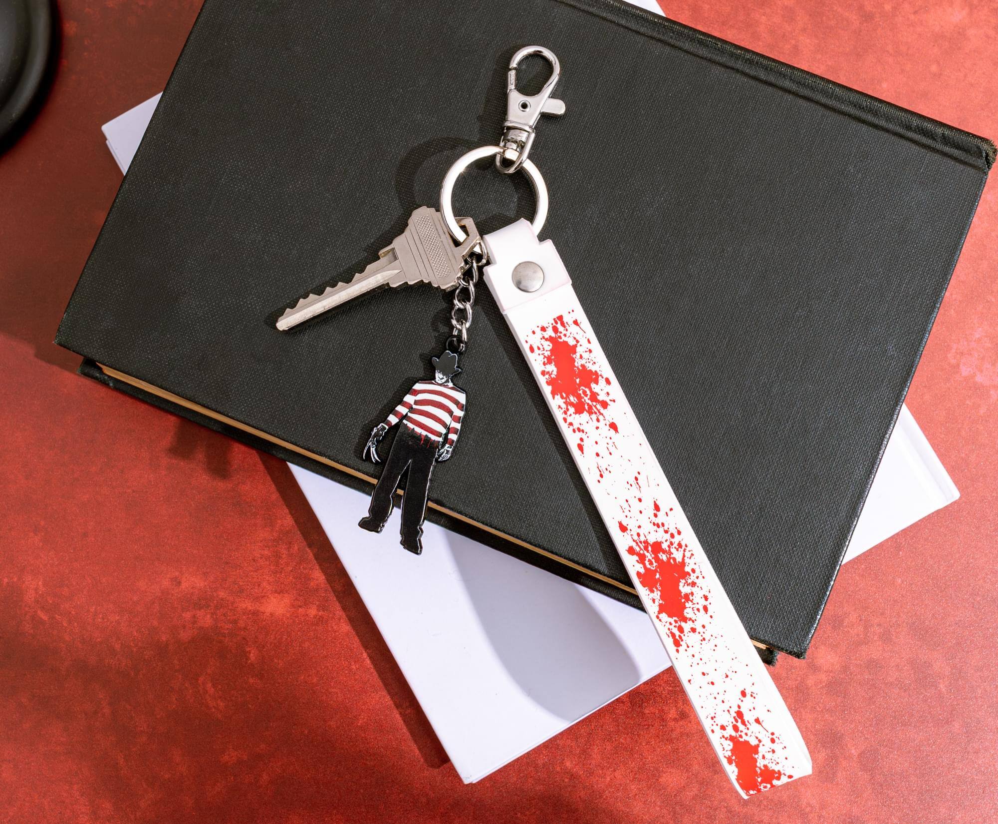 Alt View 4. SalesOne LLC - A Nightmare On Elm Street Freddy Krueger Enamel Keychain With Lanyard Strap - Multi-Colored.