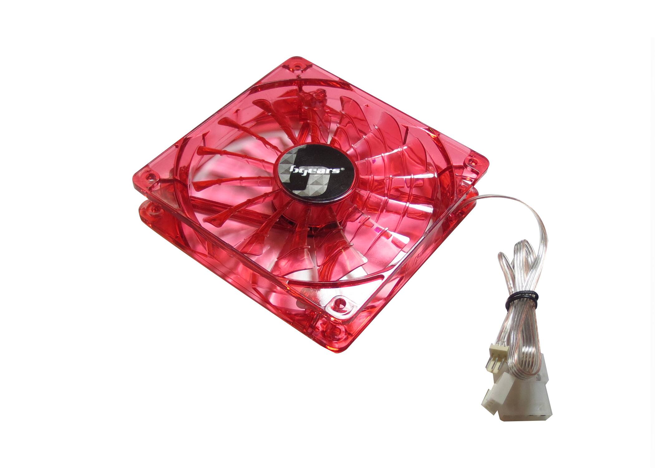 Angle. Bluegears - b-PWM 120mm Red, Speed range 500-2000 RPM, Airflow at 110 CFM, 2 ball bearing, 4 pins PWM fan - Red.