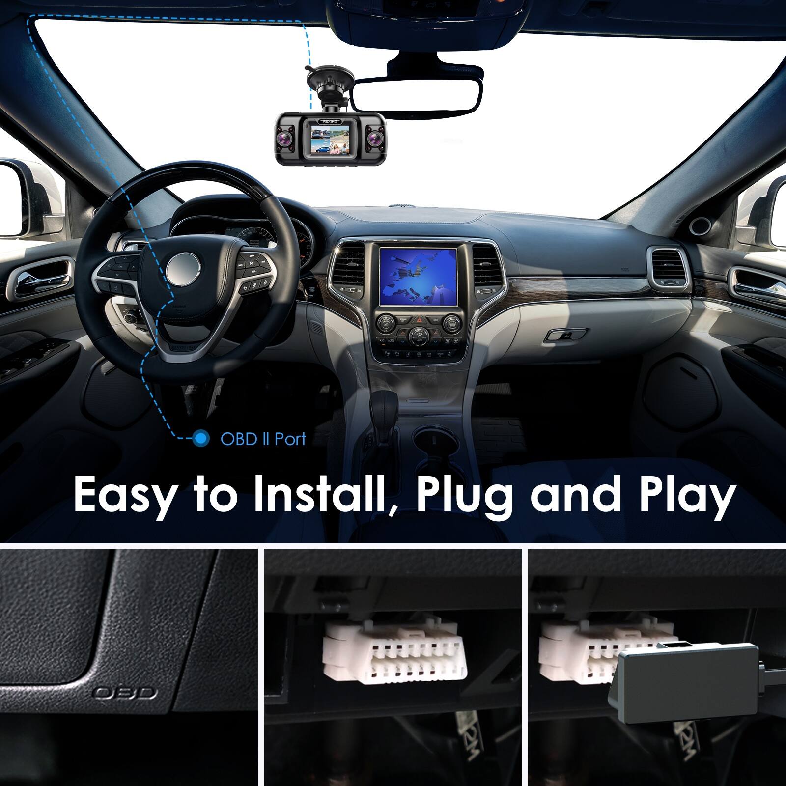 Rexing Dash Cam Hardwire Kit with OBD Interface, Smart 24/7