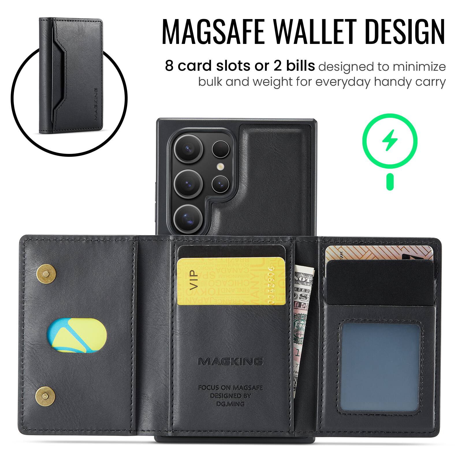 MAGSAFE WALLET DESIGN  
8 card slots or 2 bills designed to minimize bulk and weight for everyday handy carry  

RSRS ONVIERIN M DOLOHOW P CANADA SP NN VIP CHICAGO FINLAND MANYIL 0043906 H OKYO JAPAN STRANCI MAGKING FOCUS ON MAGSAFE  
DESIGNED BY DG.MING