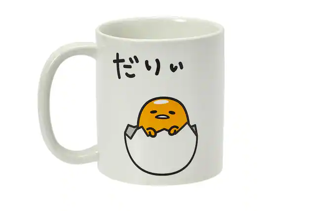 Front. Seven20 - Gudetama Sitting In Eggshell 20-Oz Ceramic Mug - White.