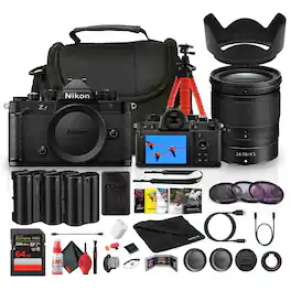 Nikon - Zf Full-Frame Mirrorless Camera with 24-70mm f/4 Lens + EN-EL15C Battery + More