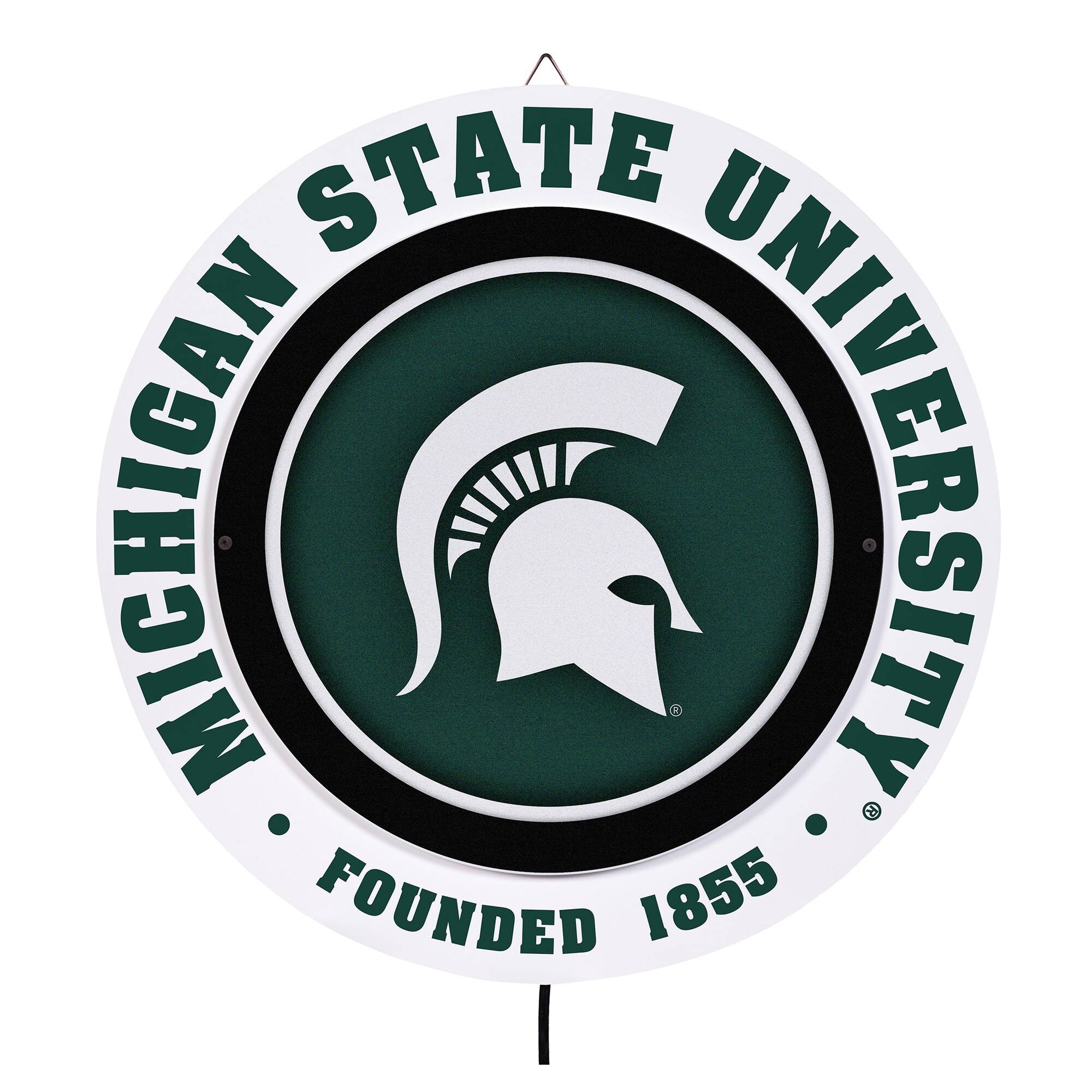 Michigan State Spartans 15" LED Round Metal Lit Wall Sign