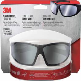 3M - Anti-Fog Modern/Sleek Impact-Resistant Safety Glasses Silver Mirror Lens Frame 1 pc - Black