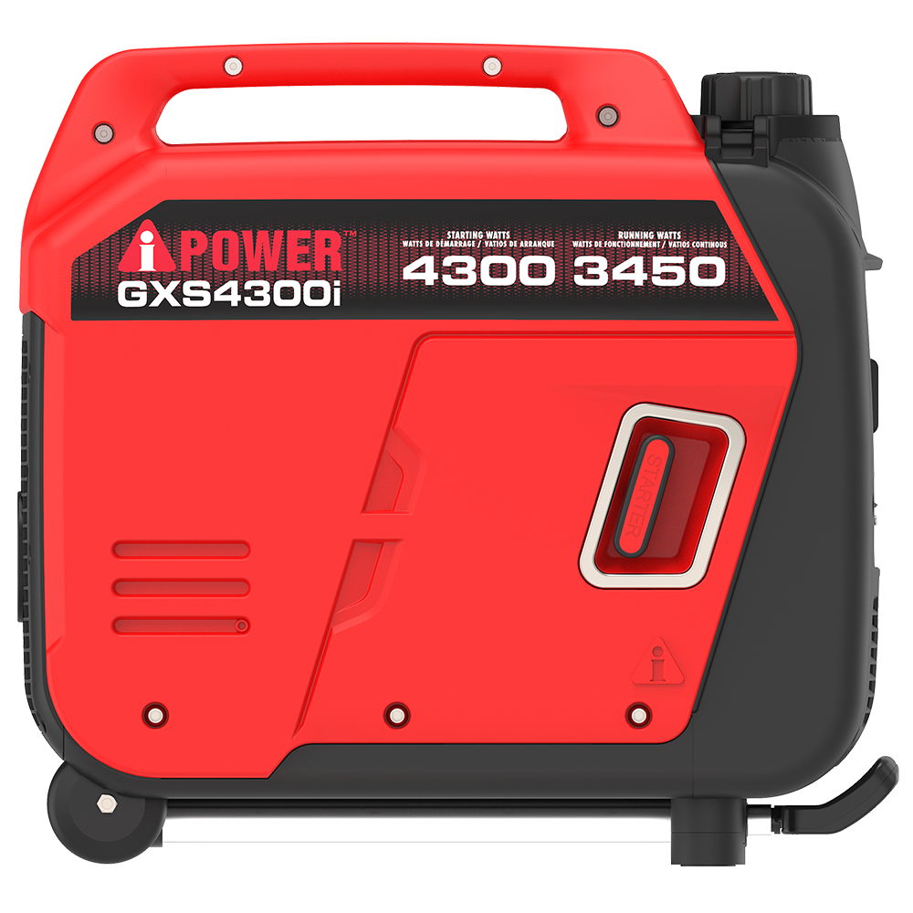 STARTING WATTS: 4300  
RUNNING WATTS: 3450  
MODEL: GX4300i