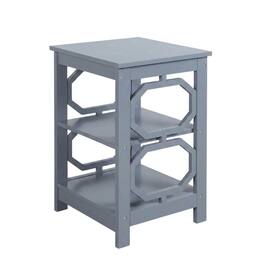 FurniFact - Black End Table with Modern Design and Solid Construction - Gray