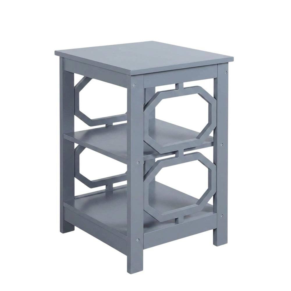 FurniFact - Black End Table with Modern Design and Solid Construction - Gray